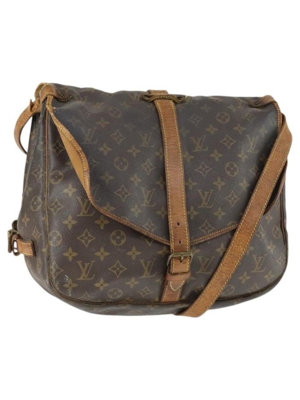 Authentic LOUIS VUITTON Monogram Saumur 35 Shoulder Bag M42254 LV